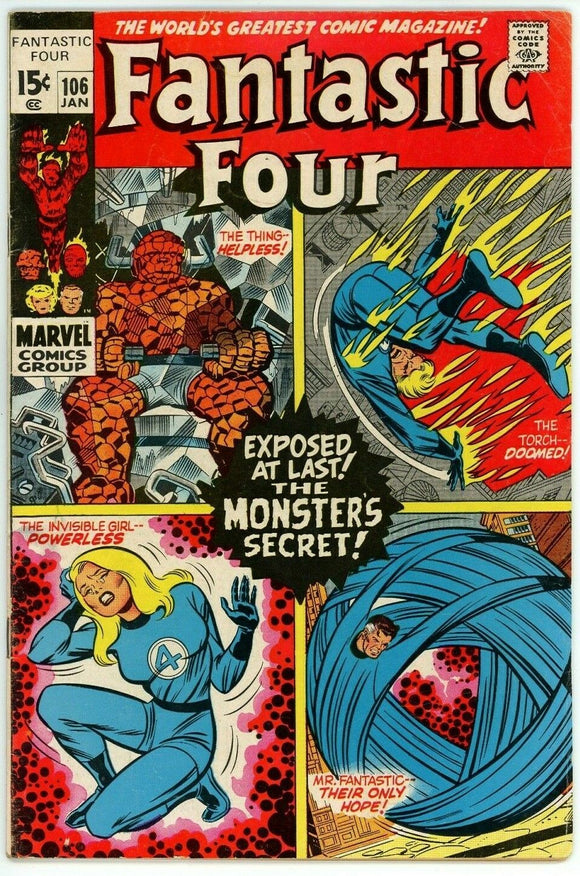 Fantastic Four #106 (1962) - 6.0 FN *The Monster's Secret*