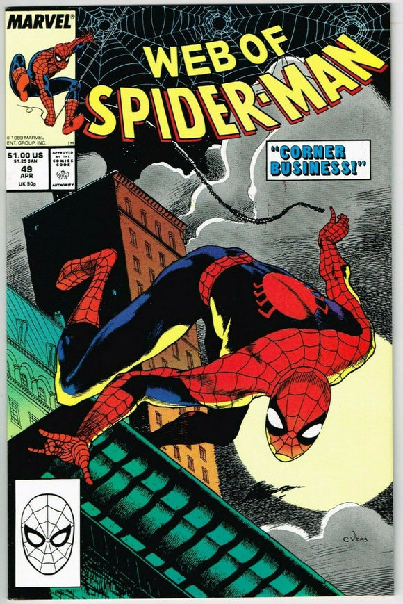 Web of Spider Man #49 (1985) - 9.2 NM- *Corner Business/Vess Cover*