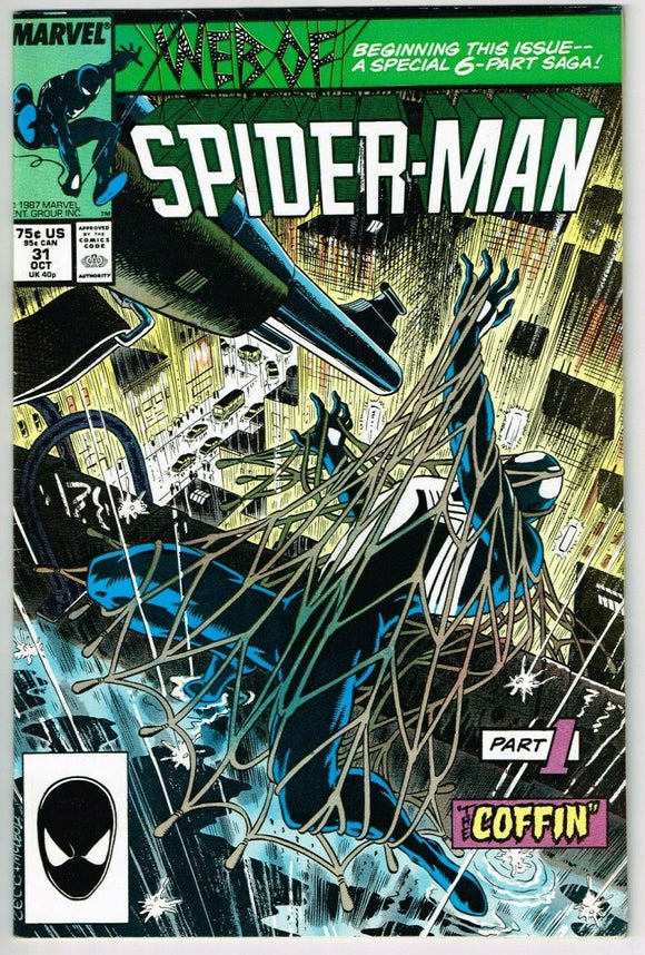 Web of Spider Man #31 (1985) - 8.5 VF+ *Part 1 Death of Kraven Story*