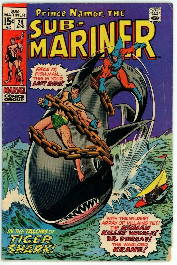 Sub-Mariner #24 (1968) - 4.0 VG *The Lady and the Tiger Shark*