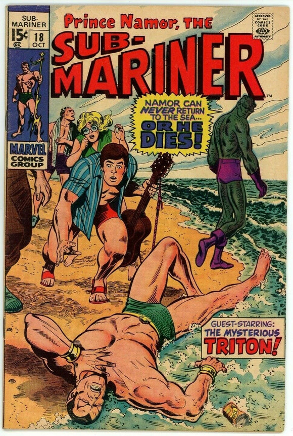 Sub-Mariner #18 (1968) - 6.5 FN+ *Side-by-Side with Triton*