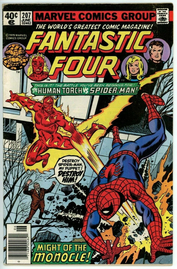 Fantastic Four #207 (1962) - 5.5 FN- *Might of the Monocle/Spider Man*