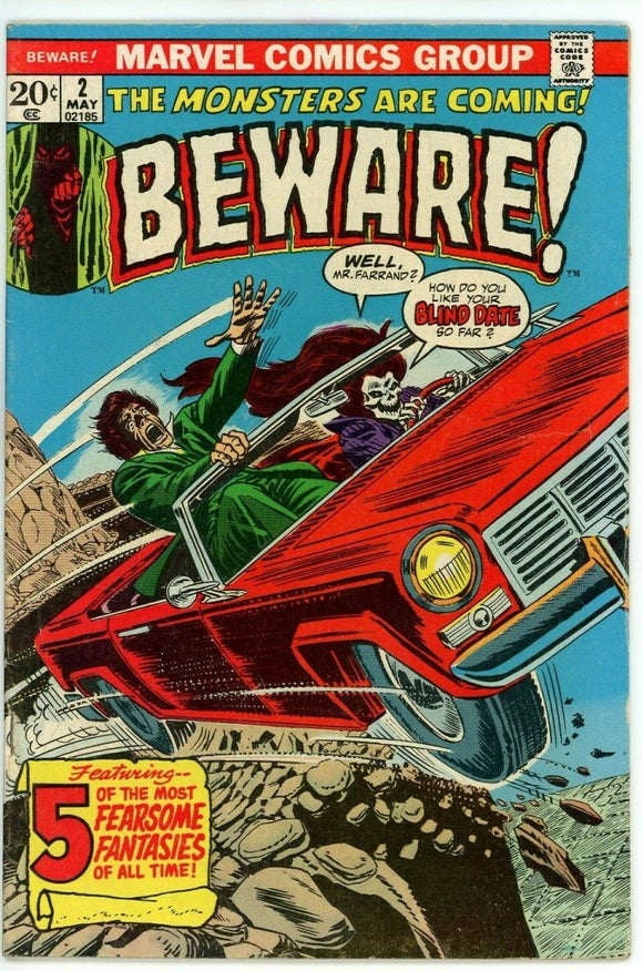 Beware! #2 (1973) - 6.0 FN *Blind Date/Marvel Horror*