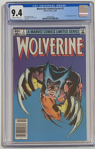 Wolverine #2 (1982) - CGC 9.4 NM *Limited Series/Great Miller Cover* Newsstand