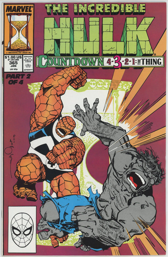 Incredible Hulk #365 (1962) - 9.0 VF/NM *Hulk Vs Thing/Simonson*