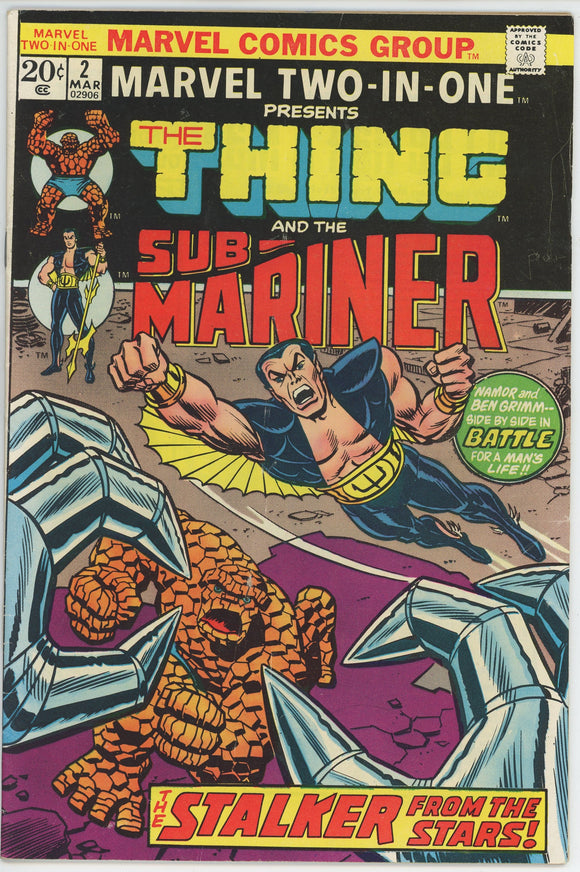 Marvel Two In One #2 (1974) - 4.5 VG+ *Thing/Sub-Mariner*