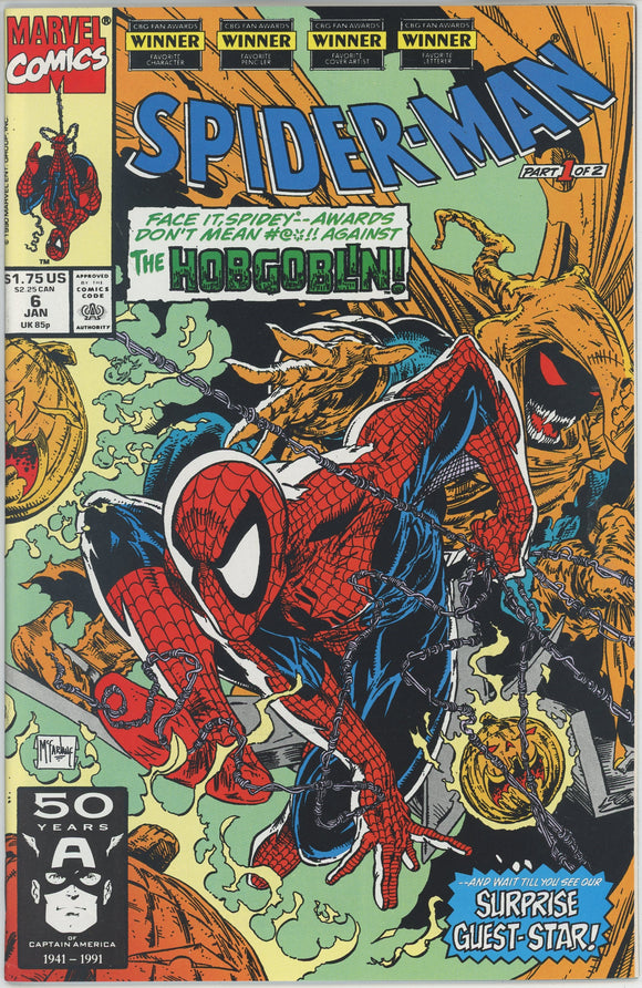 Spider-Man #6 (1990) - 8.0 VF *Hobgoblin/Ghost Rider*