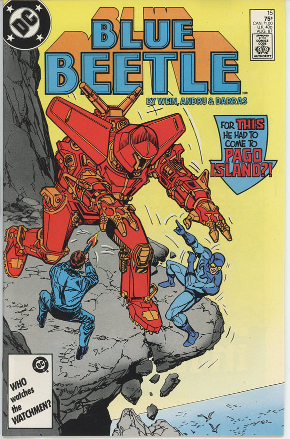 Blue Beetle #15 (1986) - 8.5 VF+ *In Combat With Carapax*