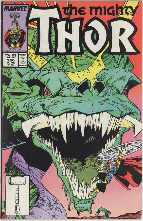 Thor #380 (1962) - 7.0 FN/VF *Mjolnir's Song/Great Cover*