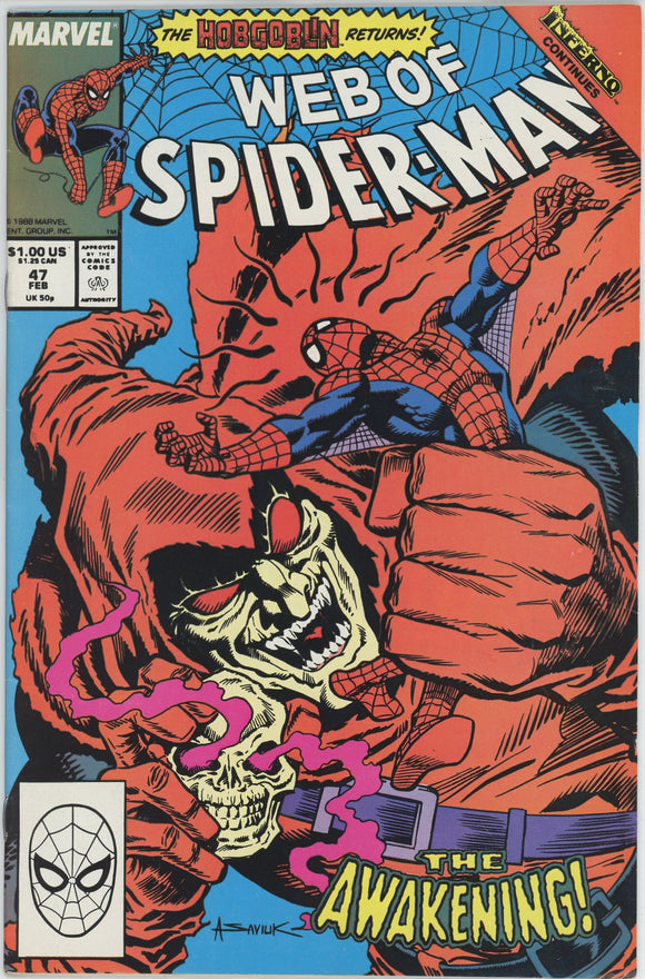 Web of Spider Man #47 (1985) - 8.0 VF *1st Cameo Demogoblin*