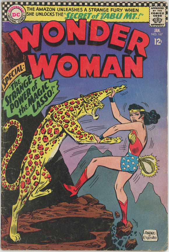 Wonder Woman #167 (1942) - 4.0 VG *The Secret of Tabu Mt.*