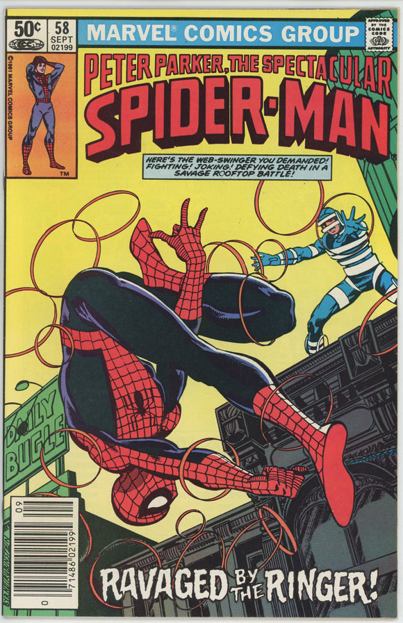 Spectacular Spider-Man #58 (1976) - 7.5 VF- *Ring In the New* Newsstand