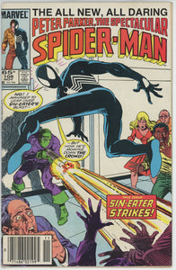 Spectacular Spider-Man #108 (1976) - 5.5 FN- *Sin of Pride* Newsstand