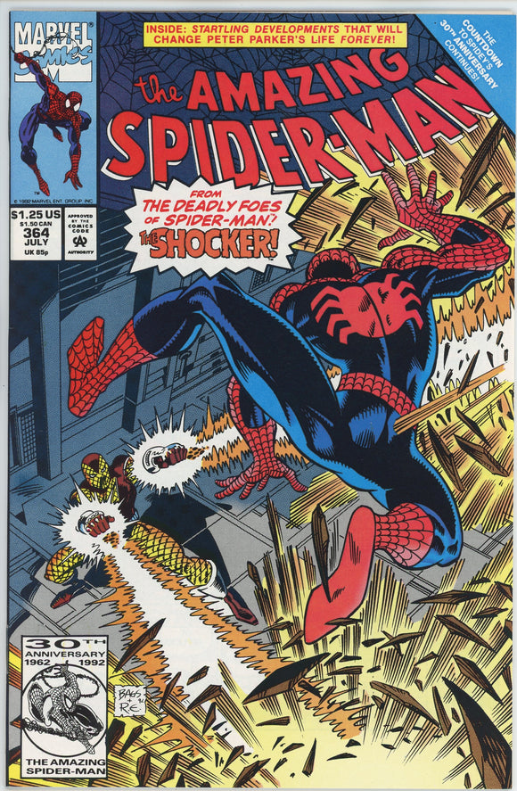 Amazing Spider Man #364 (1963) - 9.4 NM *The Pain of Fast Air/Shocker*