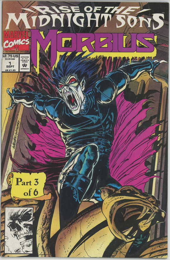 Morbius the Living Vampire #1 (1992) - 8.0 VF *MIdnight Sons/No Poster*