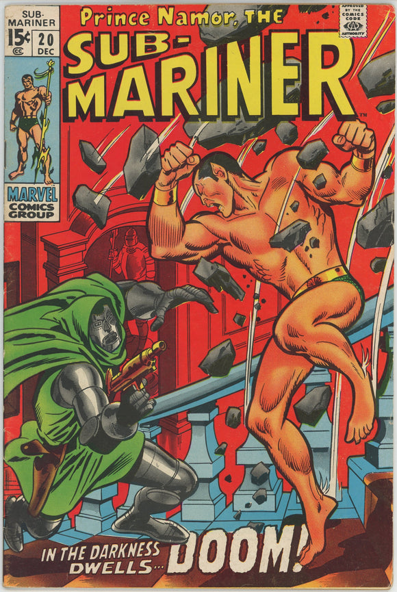 Sub-Mariner #20 (1968) - 4.5 VG+ *1st Namor & Doom Battle*