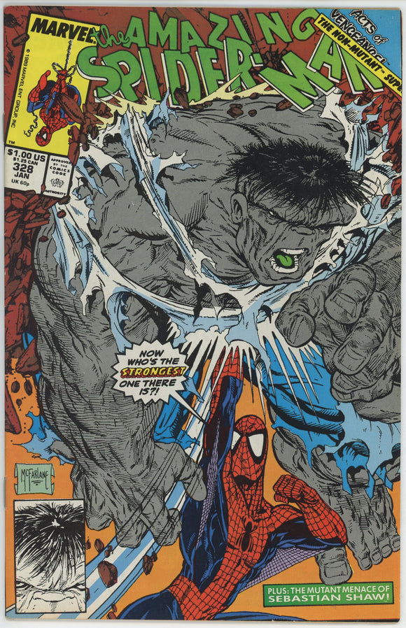 Amazing Spider Man #328 (1963) - 8.5 VF+ *Great McFarlane Hulk Cover*