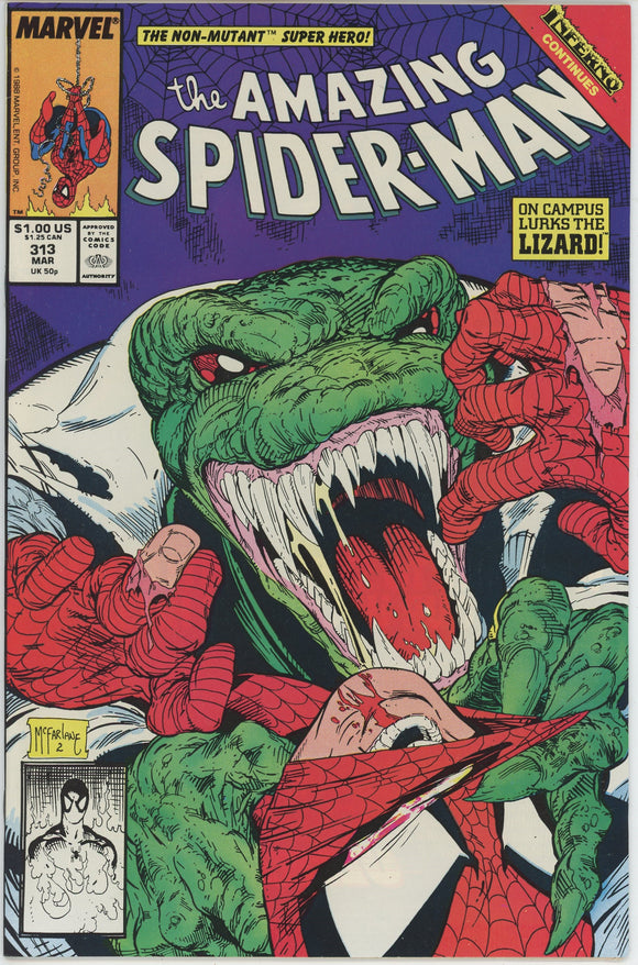 Amazing Spider Man #313 (1963) - 7.5 VF- *McFarlane Lizard Cover*