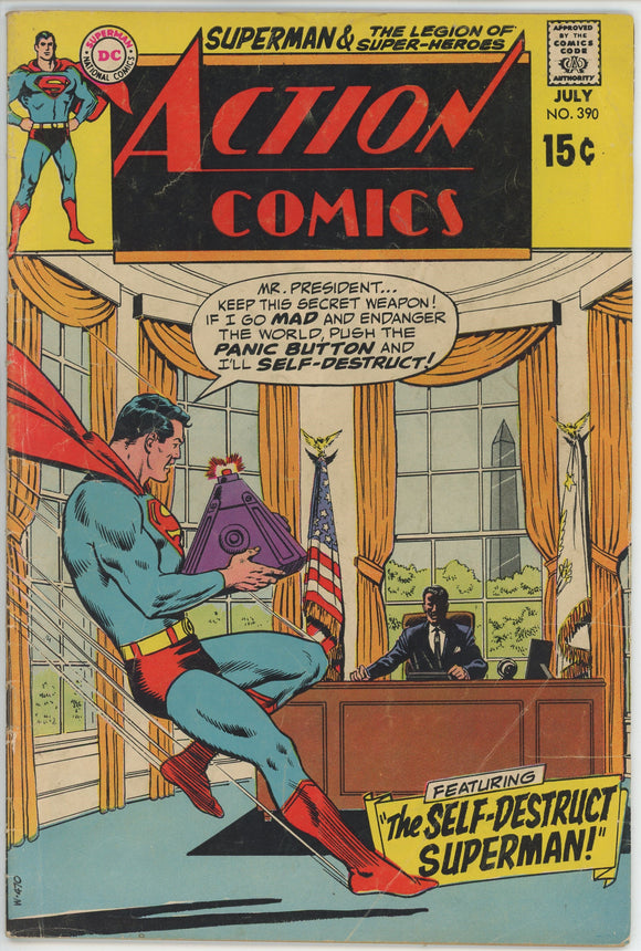 Action Comics #390 (1938) - 3.5 VG- *The Self-Destruct Superman*