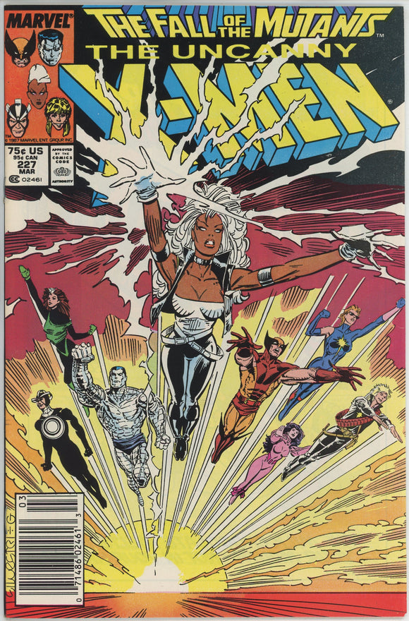 Uncanny X-Men #227 (1963) - 7.5 VF- *Fall of the Mutants Conclusion* Newsstand