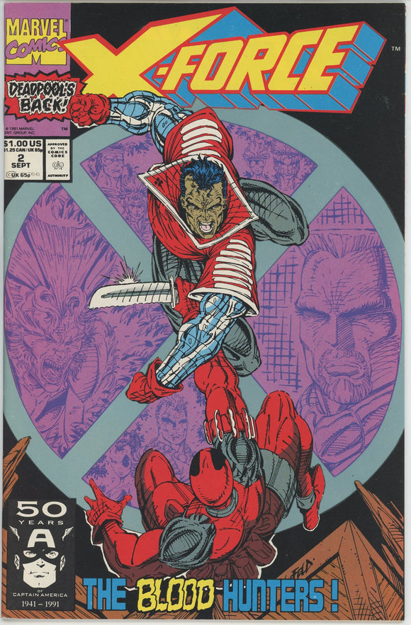 X-Force #2 (1991) - 9.2 NM- *1st Appearance Garrison Kane/2nd App Deadpool*