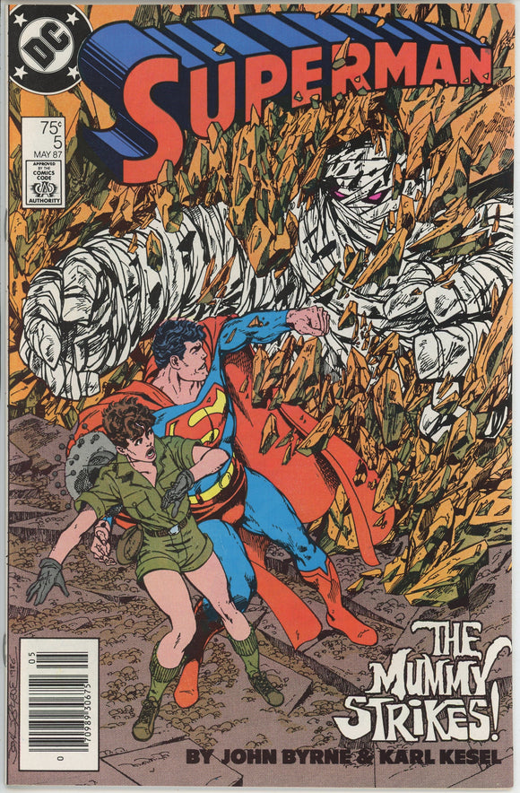 Superman #5 (1987) - 9.2 NM- *The Mummy Strikes* Newsstand