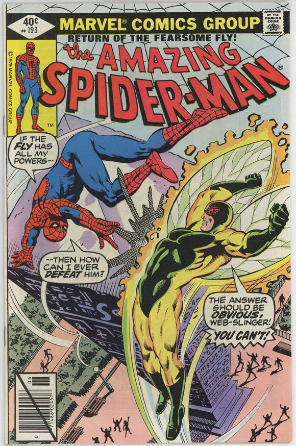 Amazing Spider Man #193 (1963) - 8.5 VF+ *The Wings of the Fearsome Fly*