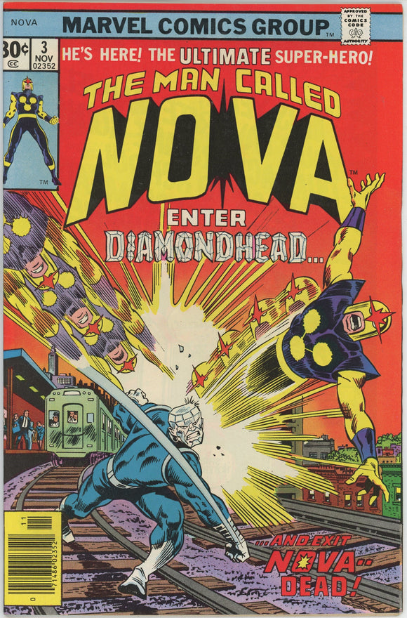 Nova #3 (1976) - 8.0 VF *1st Appearance Diamondhead*