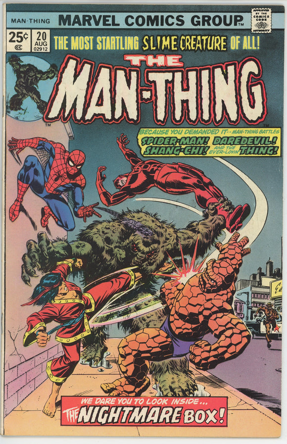 Man-Thing #20 (1975) - 7.5 VF- *Spider-Man/Daredevil/Shang-Chi*