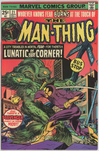 Man-Thing #21 (1975) - 7.0 FN/VF *A Lunatic on Every Corner*