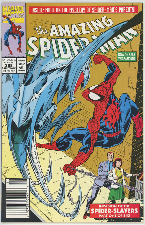 Amazing Spider Man #368 (1963) - 8.0 VF *On Razored Wings* Newsstand