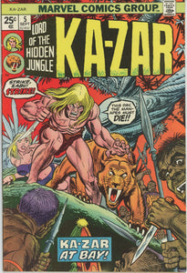 Ka-Zar #5 (1974) - 6.5 FN+ *A Man-God Unleashed*