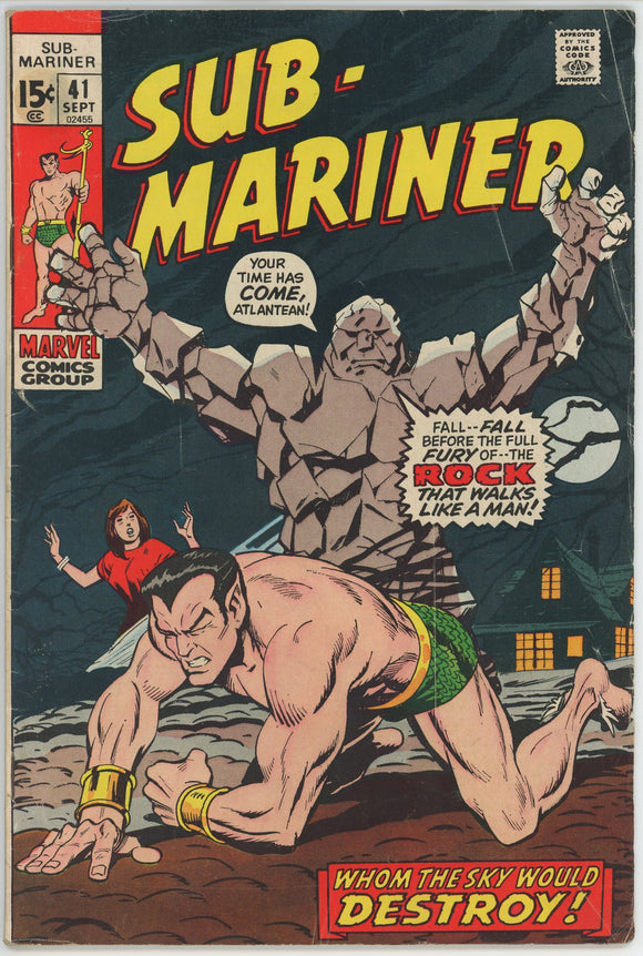 Sub-Mariner #41 (1968) - 4.0 VG *Whom the Sky Would Destroy*