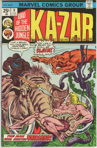 Ka-Zar #9 (1974) - 7.0 FN/VF *The Man Who Hunted Dinosaur*