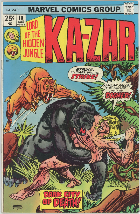 Ka-Zar #10 (1974) - 7.5 VF- *Beyond the Vale of Savage Time*