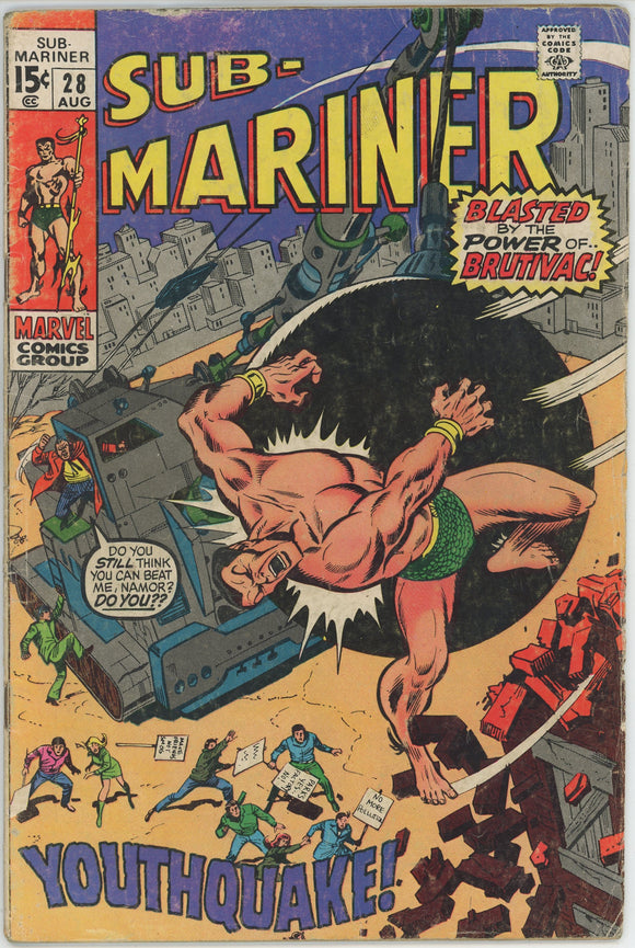 Sub-Mariner #28 (1968) - 4.0 VG *Youthquake*