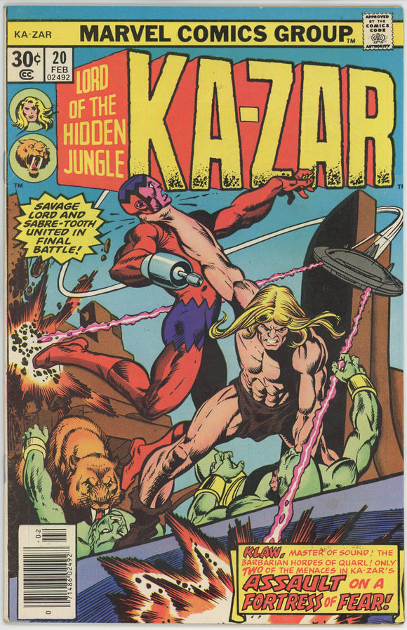 Ka-Zar #20 (1974) - 7.0 FN/VF *Klaw/Assault on a Cold Fortress*