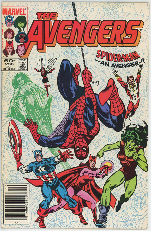 Avengers #236 (1963) - 9.0 VF/NM *Great Spiderman Cover* Newsstand