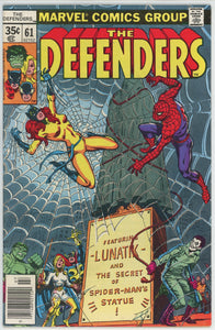 Defenders #61 (1972) - 7.0 FN/VF *Lunatik/Spider-Man*