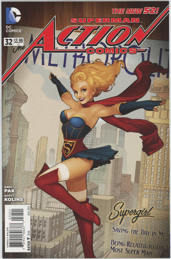 Action Comics #32 (2011) - 9.2 NM- *Bombshell Variant Supergirl*