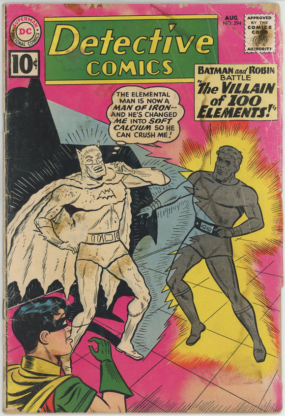 Detective Comics #294 (1937) - 0.5 PR *The Villain of 100 Elements*