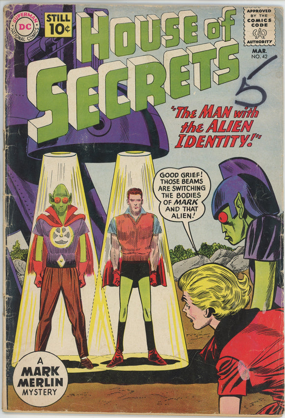 House of Secrets #42 (1956) - 3.0 GD/VG *The Man with the Alien Identity*