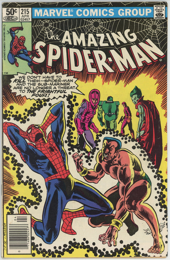 Amazing Spider Man #215 (1963) - 6.0 FN *Sub Mariner/Wizard* Newsstand