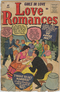 Love Romances #87 (1949) - 0.5 PR *Jack Kirby Cover* Marvel Romance