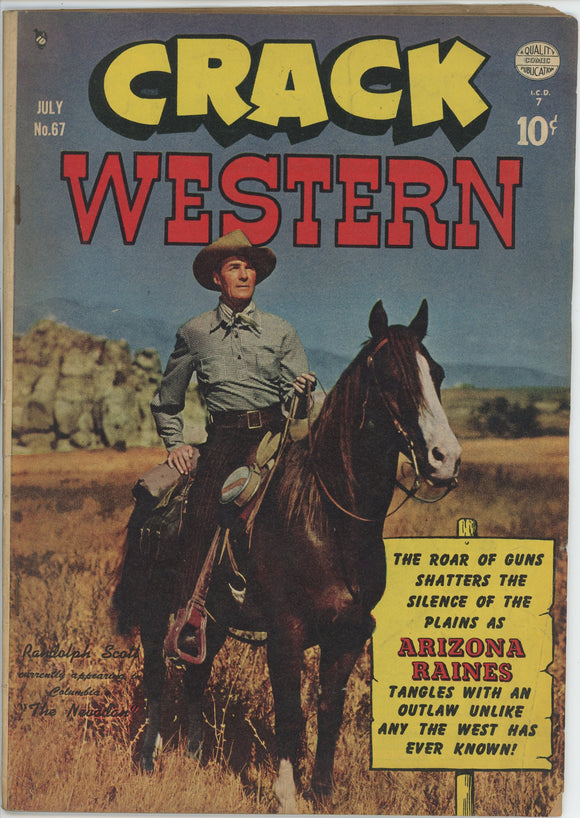 Crack Western #67 (1949) - 4.5 VG+ *The Nevadan Photo Cover*