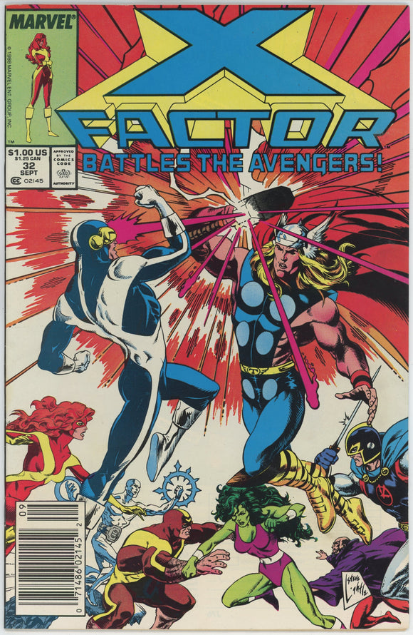 X-Factor #32 (1986) - 8.5 VF+ *Carbon Copy Avengers* Newsstand