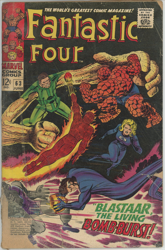 Fantastic Four #63 (1962) - 0.5 PR *Blastaar, the Living Bomb-Burst*