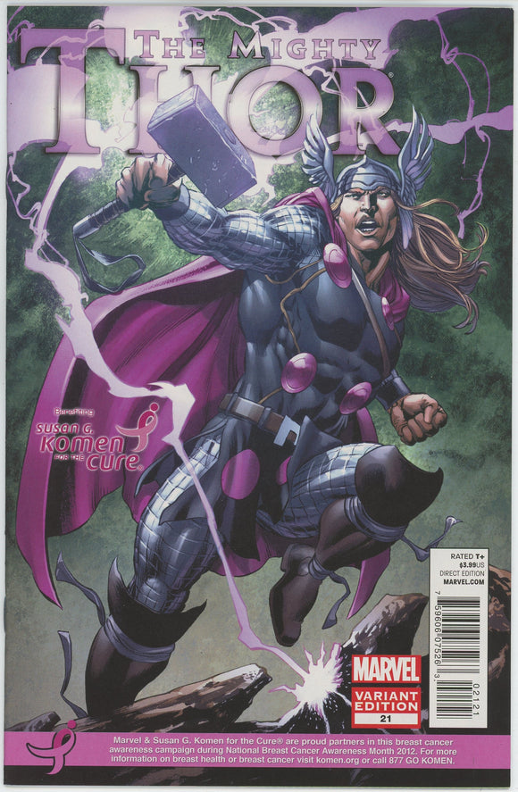 Mighty Thor #21 (2011) - 9.0 VF/NM *Susan G Komen Variant*