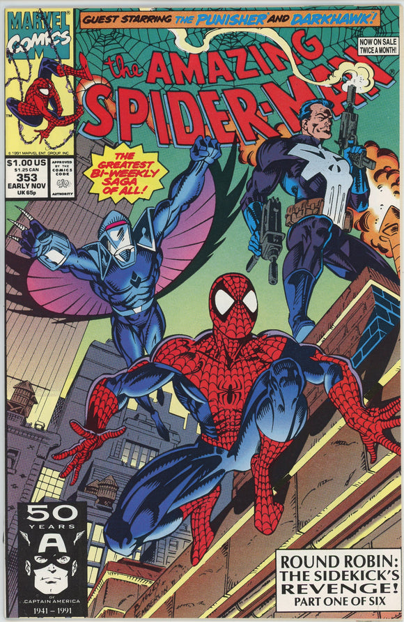 Amazing Spider Man #353 (1963) - 9.0 VF/NM *Darkhawk/Punisher*