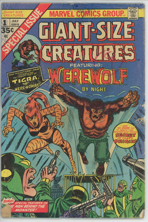 Giant Size Creatures #1 (1974) - 1.8 GD- *1st Appearance Tigra*